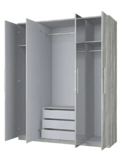 Very Home Home Essentials - Prague 4 Door Mirrored Wardrobe - FSC® Certified -Oleu Furniture Shop 2BJ3D SQ4 0000000005 GREY SLd