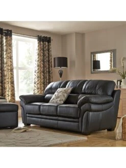 Portland 3 Seater Leather Sofa -Oleu Furniture Shop 2CKVA SQ2 0000000004 BLACK RSr