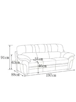 Portland 3 Seater Leather Sofa -Oleu Furniture Shop 2CKVA SQ7 0000000004 BLACK DGy