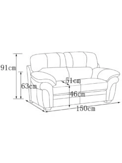 Portland 2 Seater Leather Sofa -Oleu Furniture Shop 2CKVB SQ7 0000000008 CHOCOLATE DGy