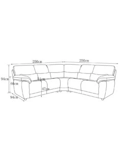 Sienna Fabric/Faux Leather Recliner Corner Group Sofa -Oleu Furniture Shop 2CLW3 SQ7 0000000004 BLACK SLy