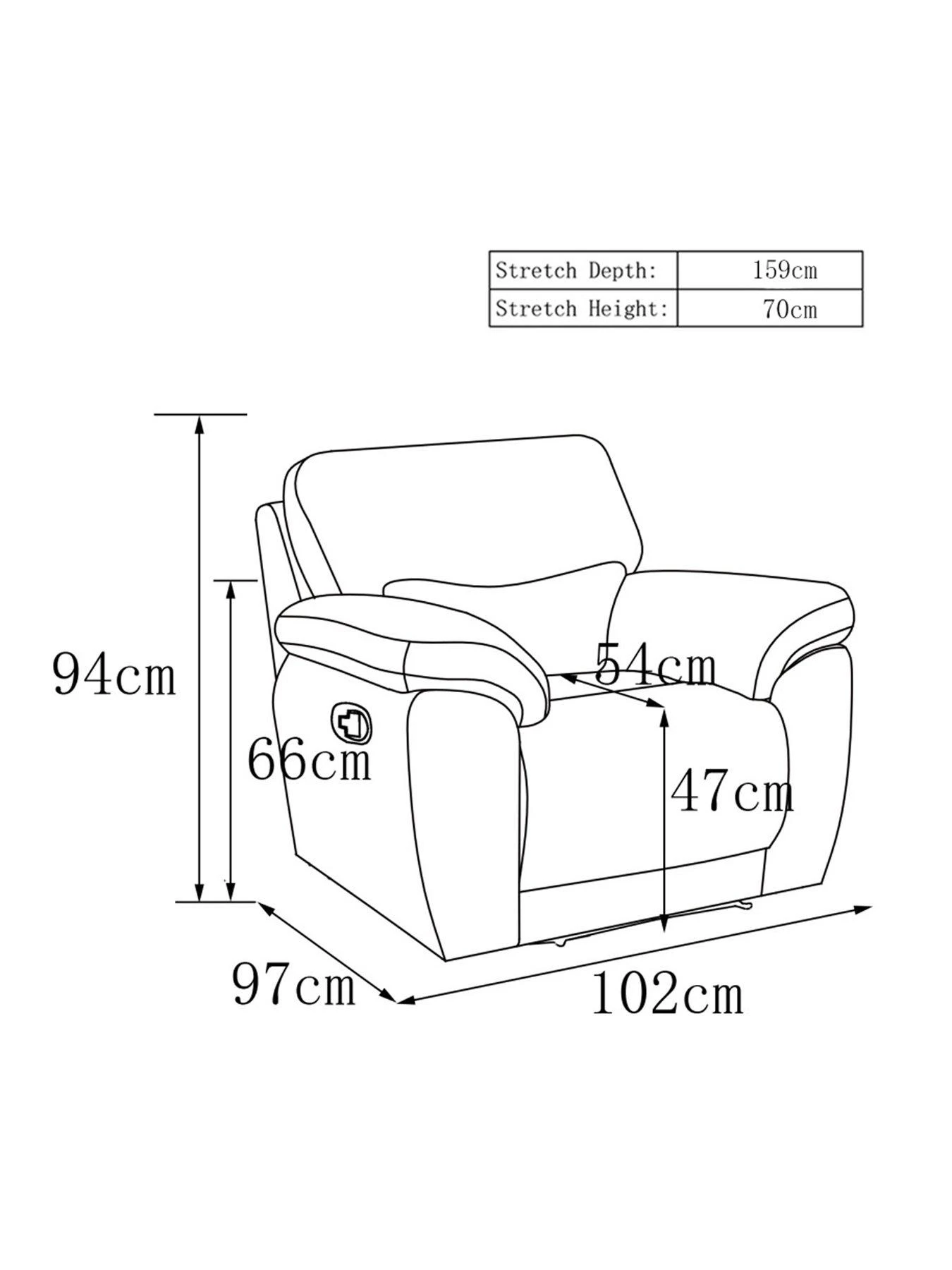 Sienna Fabric/Faux Leather Recliner Armchair 8 Sienna Fabric/Faux Leather Recliner Armchair - Image 6