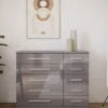 Very Home Prague Gloss 5 + 5 Wide Chest Of Drawers - FSC® Certified -Oleu Furniture Shop 369RQ SQ1 0000000563 GREY GLOSS RSr