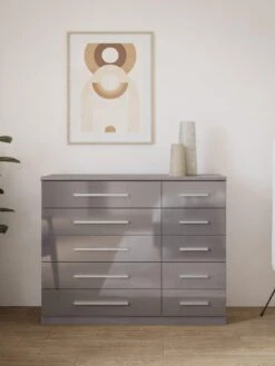 Very Home Prague Gloss 5 + 5 Wide Chest Of Drawers - FSC® Certified