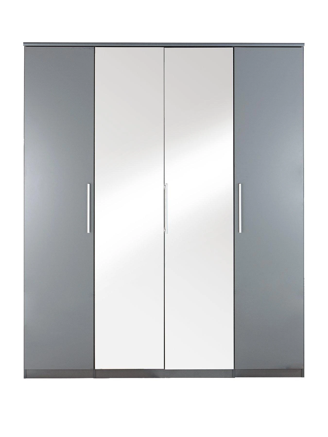 Very Home Prague Gloss 4 Door Mirrored Wardrobe - FSC® Certified 4 Very Home Prague Gloss 4 Door Mirrored Wardrobe - FSC® Certified - Image 2