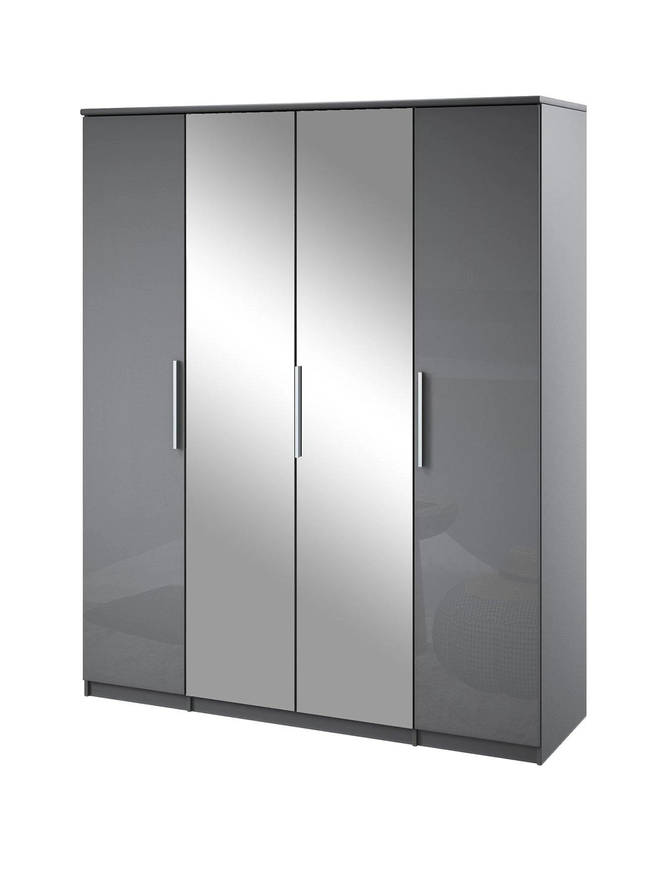 Very Home Prague Gloss 4 Door Mirrored Wardrobe - FSC® Certified 5 Very Home Prague Gloss 4 Door Mirrored Wardrobe - FSC® Certified - Image 3