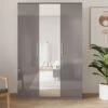 Very Home Prague Gloss 3 Door Mirrored Wardrobe - FSC® Certified -Oleu Furniture Shop 369RW SQ1 0000000563 GREY GLOSS RSr