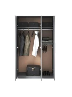 Very Home Prague Gloss 3 Door Mirrored Wardrobe - FSC® Certified -Oleu Furniture Shop 369RW SQ4 0000000563 GREY GLOSS SLd