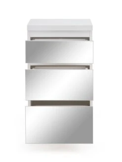 Very Home Prague Mirror 3-Drawer Bedside Cabinet - FSC® Certified -Oleu Furniture Shop 3VHJP SQ4 0000000013 WHITE SLd