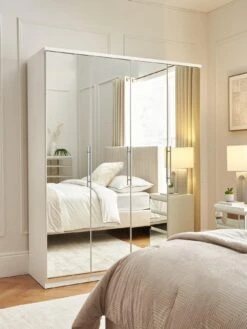 Very Home Prague 4-door Wardrobe With Mirrored Doors And Internal Chest Of 3 Drawers - FSC® Certified