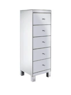 Very Home Parisian Ready Assembled Mirrored Tall 5 Drawer Chest -Oleu Furniture Shop 4AADY SQ3 0000000099 N A SLa