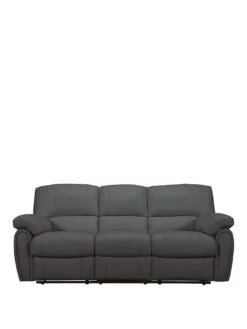 Leighton Leather/Faux Leather 3 Seater Power Recliner Sofa - Black