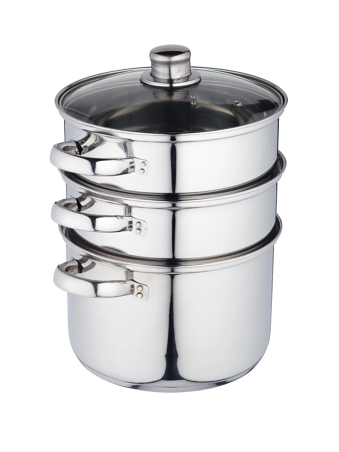 KitchenCraft 3-Tier 22 Cm Steamer - Stainless Steel 4 KitchenCraft 3-Tier 22 Cm Steamer - Stainless Steel - Image 2