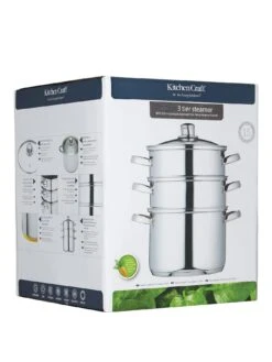 KitchenCraft 3-Tier 22 Cm Steamer - Stainless Steel 7 KitchenCraft 3-Tier 22 Cm Steamer - Stainless Steel -Oleu Furniture Shop 699J7 SQ5 0000000088 NO COLOUR SLd5