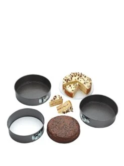 KitchenCraft 3-Piece Non-Stick Spring Form Cake Tin Set -Oleu Furniture Shop 699KV SQ3 0000000088 NO COLOUR ASy3