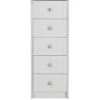 One Call Alderley Ready Assembled Narrow 5 Drawer Chest -Oleu Furniture Shop 69PAG SQ1 0000000005 GREY SLf