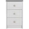 One Call Alderley Ready Assembled 3-Drawer Bedside Chest
