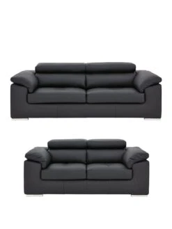Very Home Brady 100% Premium Leather 3 Seater + 2 Seater Sofa Set (Buy And SAVE!)