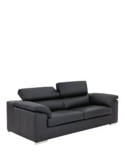Very Home Brady 100% Premium Leather 3 Seater + 2 Seater Sofa Set (Buy And SAVE!) -Oleu Furniture Shop K6TEL SQ4 0000000004 BLACK SLa