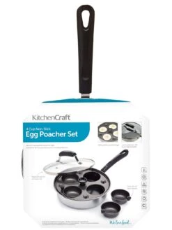 KitchenCraft Carbon Steel Non Stick Induction Safe 4-Cup Egg Poacher, 21 Cm -Oleu Furniture Shop K7PL9 SQ3 0000000088 NO COLOR SLd1