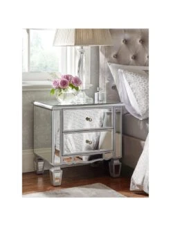 Very Home Mirage 2 Drawer Mirrored Bedside Chest