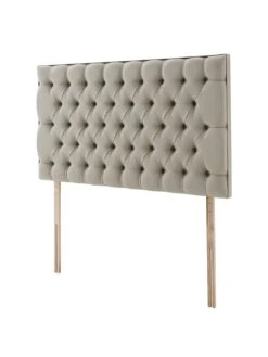 Silentnight Amalia Fabric Buttoned Padded Headboard - Available In 3 Colours -Oleu Furniture Shop KKM6W SQ3 0000000406 SANDSTONE SLa