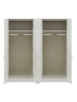 One Call Alderley Part Assembled 4 Door Mirrored Wardrobe -Oleu Furniture Shop KX4EP SQ4 0000000005 GREY SLd