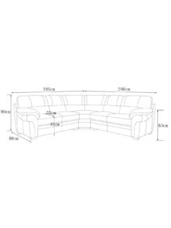 Portland Luxury Leather Corner Group 7 Portland Luxury Leather Corner Group -Oleu Furniture Shop LCUAV SQ7 0000000004 BLACK DGy