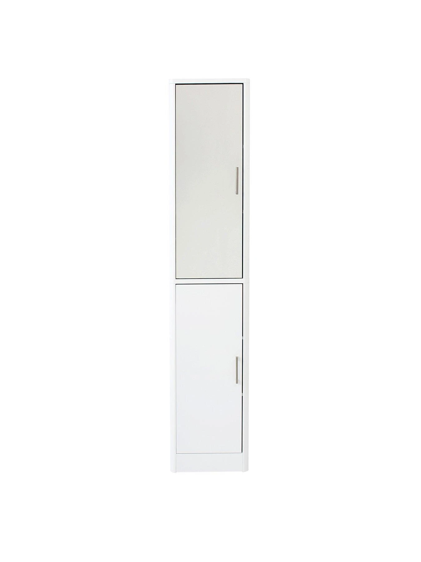 Lloyd Pascal Luna Hi-Gloss 2 Door Mirrored Bathroom Tallboy - White 3 Lloyd Pascal Luna Hi-Gloss 2 Door Mirrored Bathroom Tallboy - White