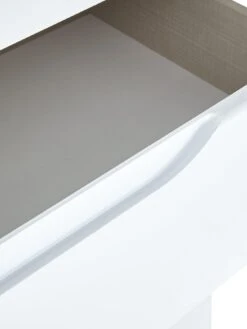 One Call Monaco Ready Assembled High Gloss 3 Drawer Bedside -Oleu Furniture Shop LPHVG SQ4 0000000559 WHITE GLOSS SLd