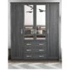 Very Home Camberley 4 Door, 3 Drawer Mirrored Wardrobe -Oleu Furniture Shop LPLMA SQ2 0000000558 DARK OAK SLf