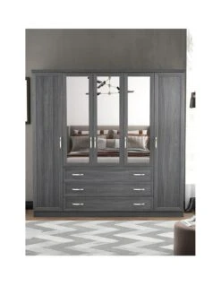 Very Home Camberley 5 Door 3 Drawer Mirrored Wardrobe