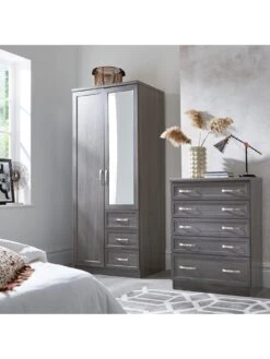 Very Home Camberley Graduated 5 Drawer Chest -Oleu Furniture Shop LPLMD SQ6 0000000558 DARK OAK SLd2