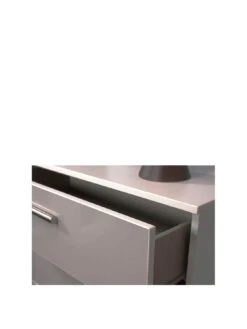 SWIFT Montreal Gloss Ready Assembled 3 Drawer Bedside Chest 9 SWIFT Montreal Gloss Ready Assembled 3 Drawer Bedside Chest -Oleu Furniture Shop LQ47Q SQ3 0000009231 WHITE GREY GLOSS SLa