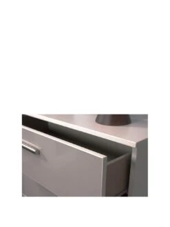 SWIFT Montreal Gloss Ready Assembled 3 Drawer Graduated Chest -Oleu Furniture Shop LQ47R SQ3 0000009231 WHITE GREY GLOSS SLa