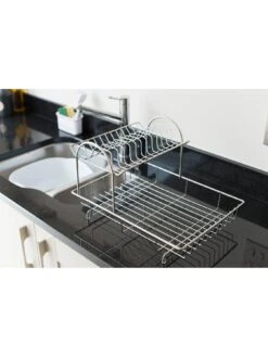 Addis 2-Tier Dish Draining Rack -Oleu Furniture Shop LVRNG SQ4 0000000166 STAINLESS STEEL SLd2