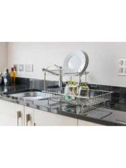Addis 2-Tier Dish Draining Rack -Oleu Furniture Shop LVRNG SQ6 0000000166 STAINLESS STEEL SLd4