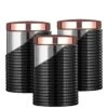 Tower Linear Rose Gold Set Of 3 Storage Canisters – Black 1 Tower Linear Rose Gold Set Of 3 Storage Canisters – Black -Oleu Furniture Shop M4E97 SQ1 0000000004 BLACK SLf