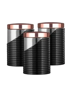 Tower Linear Rose Gold Set Of 3 Storage Canisters – Black 10 Tower Linear Rose Gold Set Of 3 Storage Canisters – Black -Oleu Furniture Shop M4E97 SQ3 0000000004 BLACK SLd1