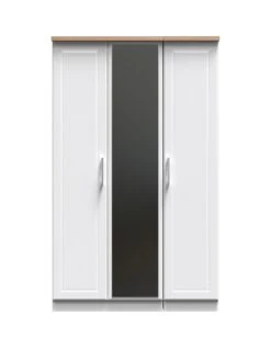 SWIFT Regent Part Assembled 3 Door Mirrored Wardrobe - FSC® Certified 12 SWIFT Regent Part Assembled 3 Door Mirrored Wardrobe - FSC® Certified -Oleu Furniture Shop MDE7K SQ3 0000000010 WHITE OAK SLa