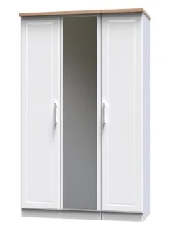SWIFT Regent Part Assembled 3 Door Mirrored Wardrobe - FSC® Certified 13 SWIFT Regent Part Assembled 3 Door Mirrored Wardrobe - FSC® Certified -Oleu Furniture Shop MDE7K SQ4 0000000010 WHITE OAK SLd