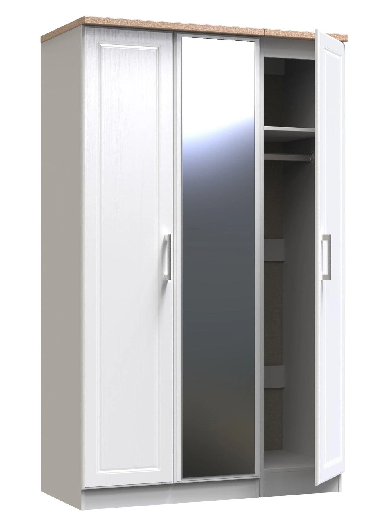 SWIFT Regent Part Assembled 3 Door Mirrored Wardrobe - FSC® Certified 8 SWIFT Regent Part Assembled 3 Door Mirrored Wardrobe - FSC® Certified - Image 6