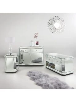 Very Home Plinth Ready Assembled Mirrored Console Table -Oleu Furniture Shop MDTC9 SQ2 0000002051 MIRROR RSr