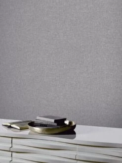 ARTHOUSE Linen Texture Wallpaper - Mid Grey