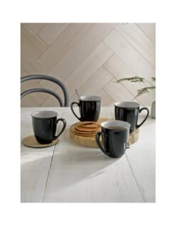 Denby Elements Set Of 4 Coffee Mugs – Black