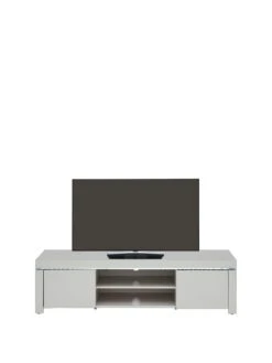 Very Home Atlantic High Gloss TV Unit With LED Lights - Grey -Ā fits Up To 60 Inch TV