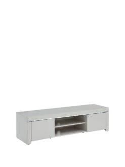 Very Home Atlantic High Gloss TV Unit With LED Lights - Grey - fits Up To 60 Inch TV -Oleu Furniture Shop MRRQR SQ3 0000000005 GREY SLa