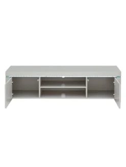 Very Home Atlantic High Gloss TV Unit With LED Lights - Grey - fits Up To 60 Inch TV -Oleu Furniture Shop MRRQR SQ4 0000000005 GREY SLd