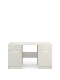 One Call Bilbao Ready Assembled High Gloss Desk - Grey