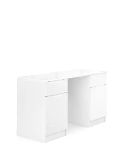 One Call Bilbao Ready Assembled High Gloss Desk - White -Oleu Furniture Shop MUDPR SQ3 0000000559 WHITE GLOSS SLa